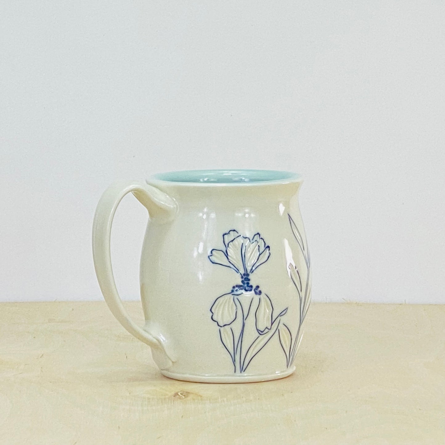 Mug with Flowers2-iris/foxglove