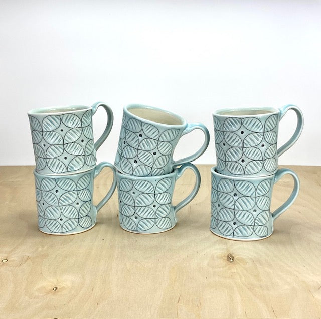 Mug with Pattern-Aqua