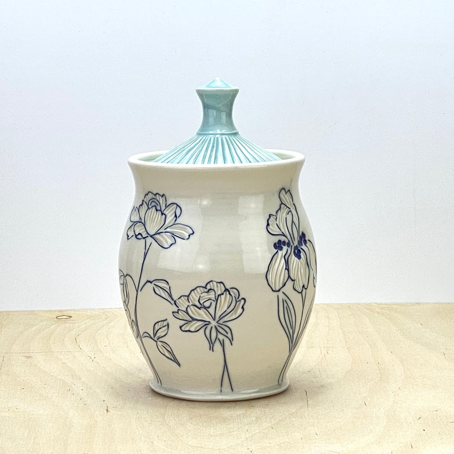 Jar with Flowers-Foxglove/Echinacea