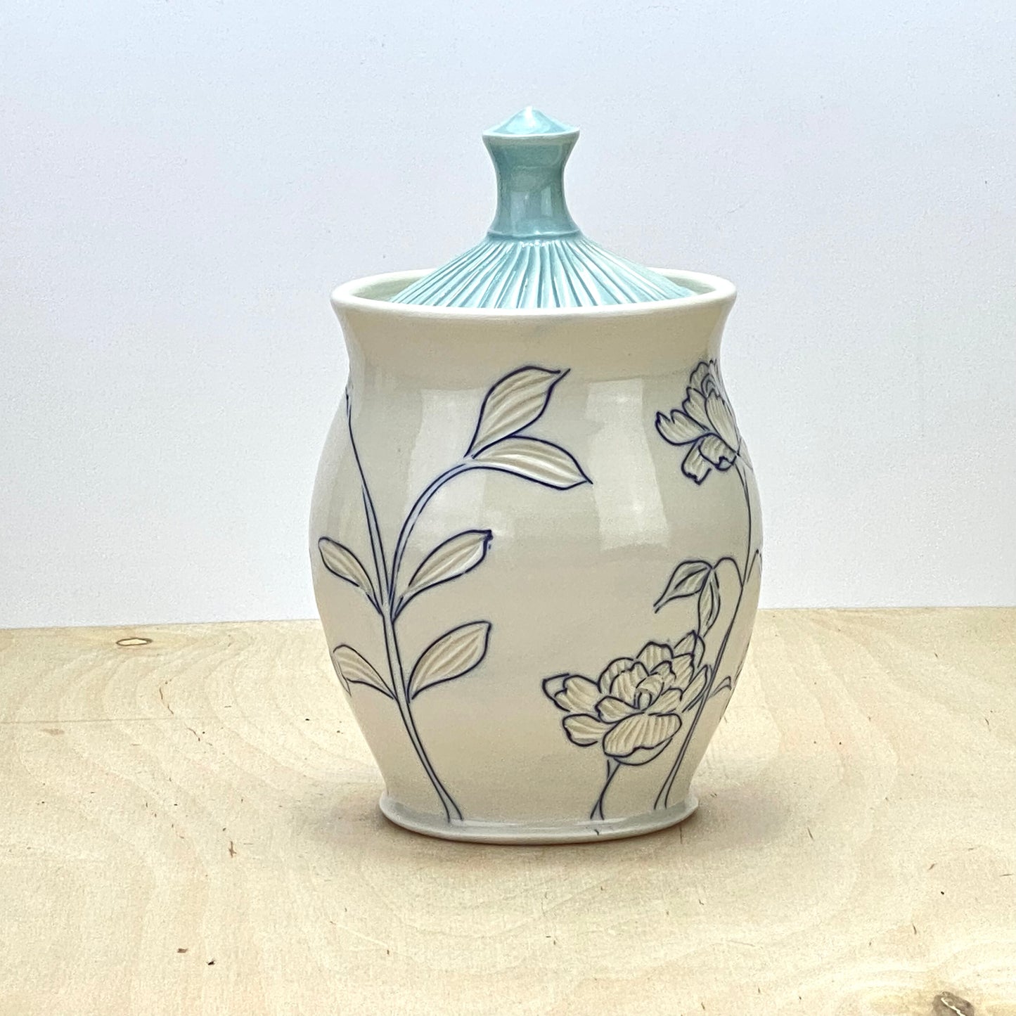 Jar with Flowers-Iris/Rose